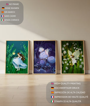 Illustrations de fées dans un style enfantin décoratif
