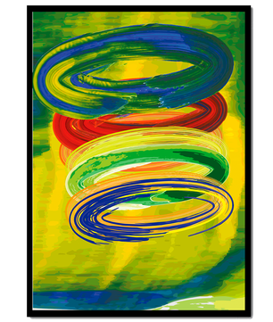 Motifs tourbillonnants abstraits colorés sur fond vibrant