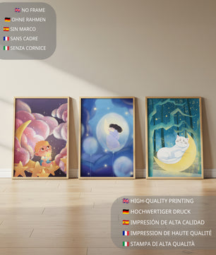 Tableaux de rêve avec des motifs pour enfants et des pois