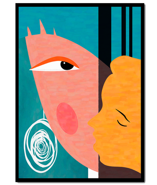 Modern Abstract Faces with Geometric Elements - Mi tienda
