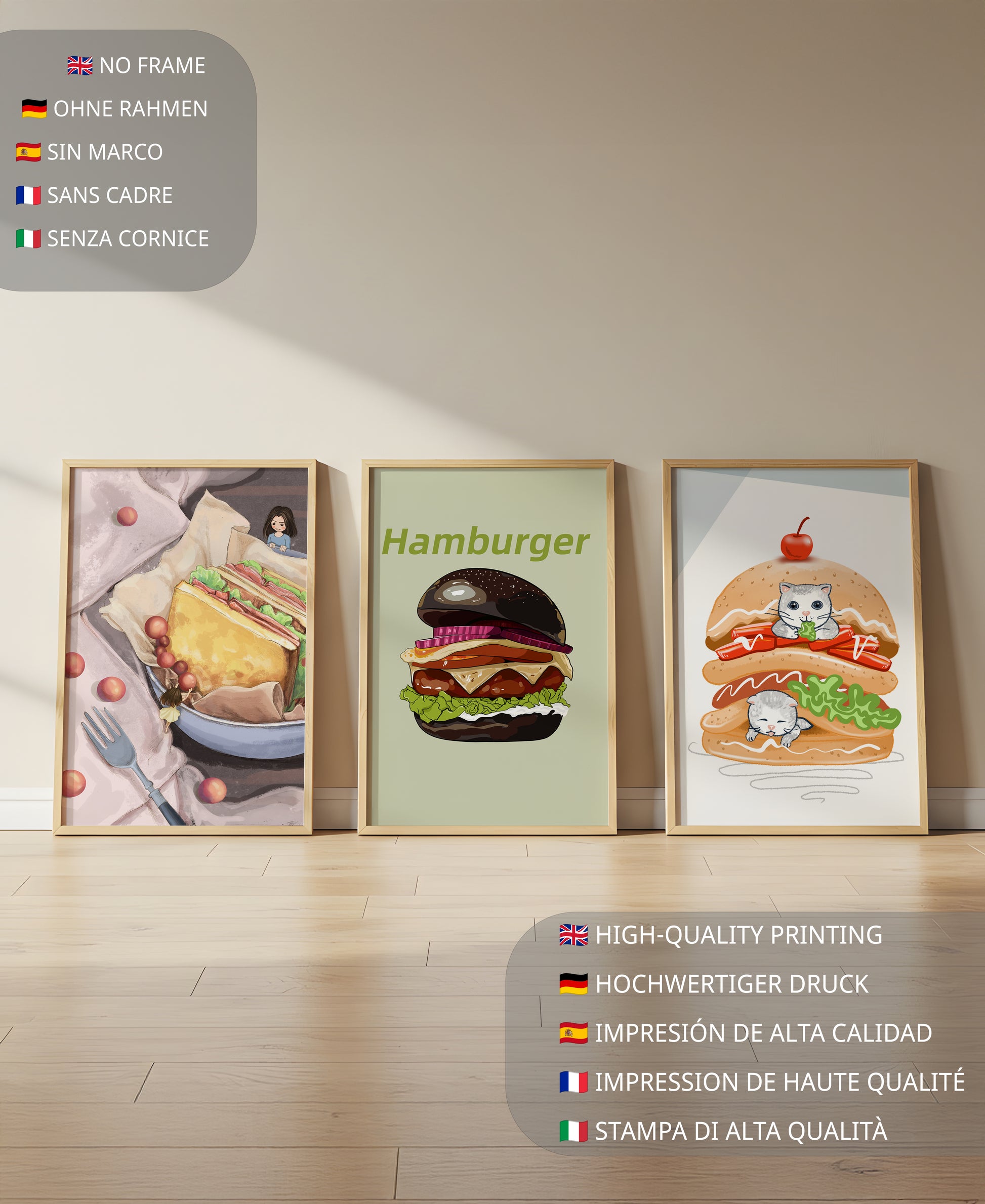 Impresiones Artísticas de Comida con Estilo Creativo