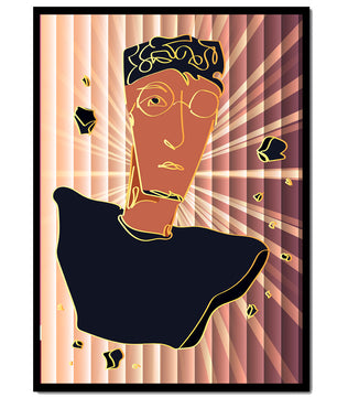 Abstract portrait with golden highlights and surreal background - Mi tienda