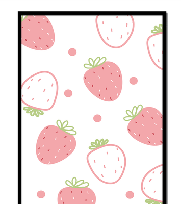 Playful strawberry pattern with pink and white design