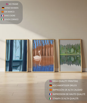 Ensemble de trois impressions artistiques inspirées par la nature