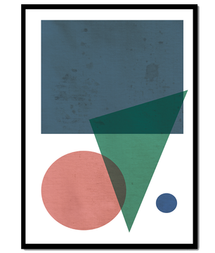 Abstract Geometric Composition with Overlapping Shapes on Textured Background - Mi tienda