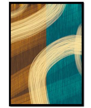 Abstract art with flowing brushstrokes and textured color contrast