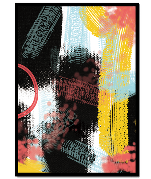 Abstract brush stroke art with vibrant colors on textured background