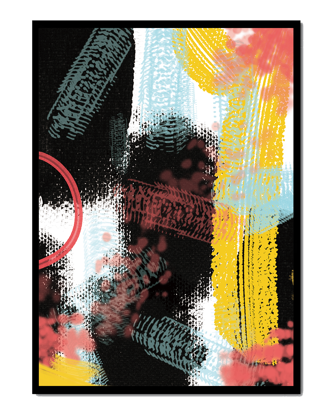 Abstract brush stroke art with vibrant colors on textured background