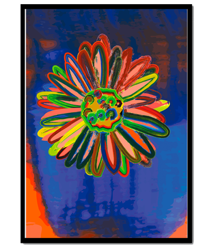 Arte floral abstracto colorido con pinceladas dinámicas