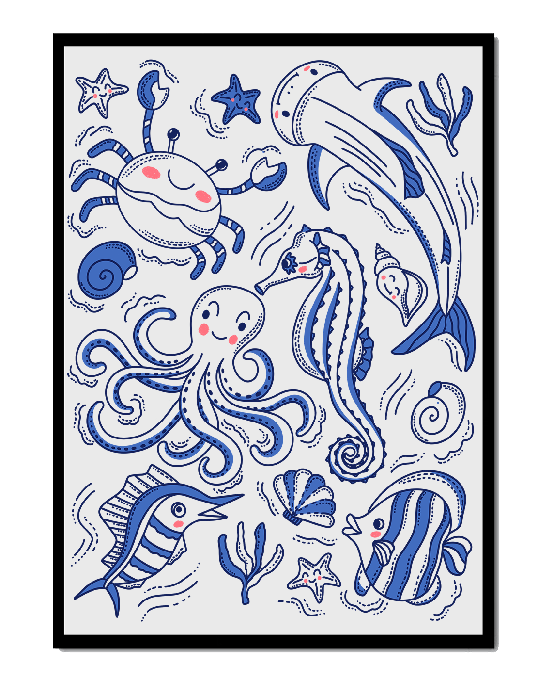 Underwater Marine Life Theme with Cartoon Sea Creatures