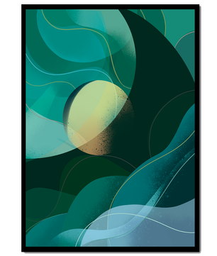 Formas fluidas abstractas verdes y azules con efecto degradado