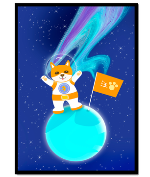 Space Adventure with Shiba Inu Astronaut on a Colorful Planet with Starry Sky - Mi tienda