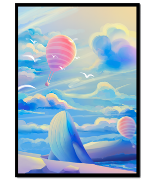 Majestic Whale and Hot Air Balloon in a Dreamy Sky - Mi tienda