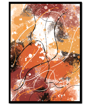 Pieza de arte abstracto colorida con trazos y salpicaduras audaces