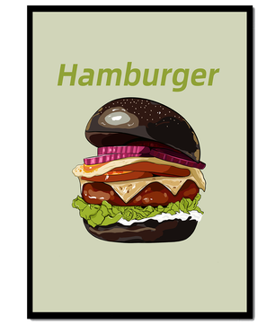Delicious hamburger illustration with vibrant ingredients
