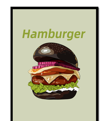 Delicious hamburger illustration with vibrant ingredients
