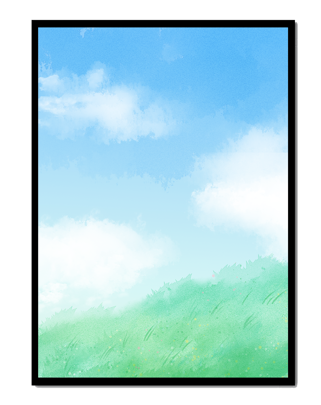 A Serene Landscape of Blue Sky and Green Grass