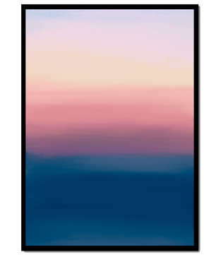 Atardecer abstracto y tranquilo sobre el océano con cielo degradado