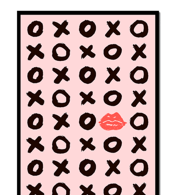 Playful Pink Pattern with XOXO and Lip Print