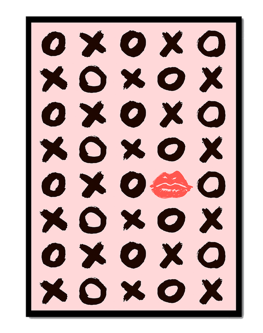 Playful Pink Pattern with XOXO and Lip Print
