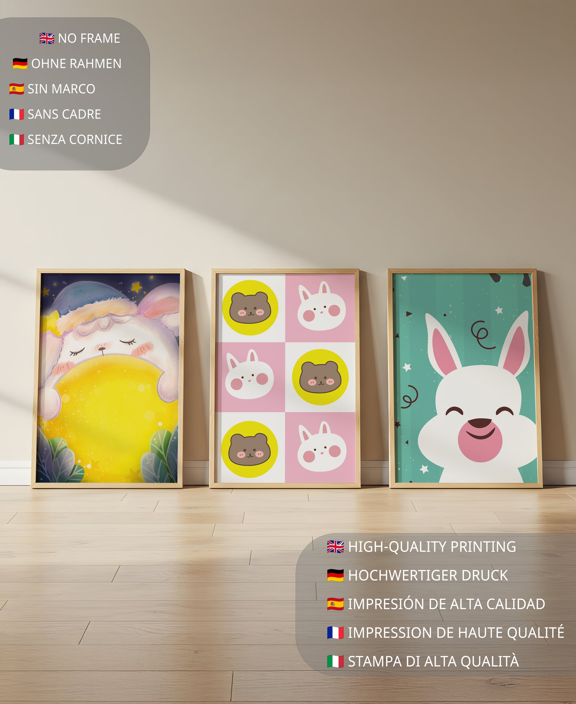 Affiches d’animaux pour décoration enfantine