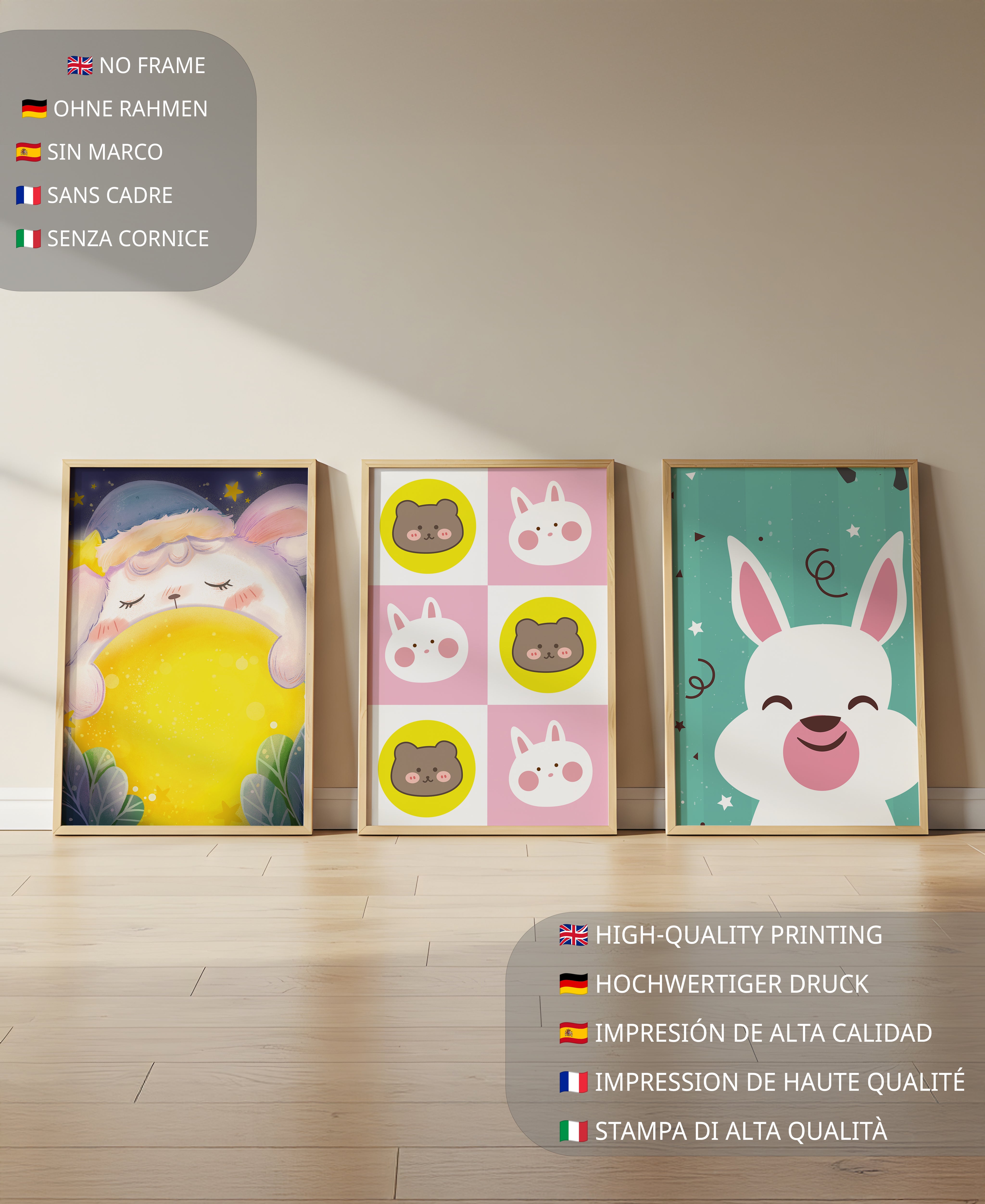 Affiches d’animaux pour décoration enfantine