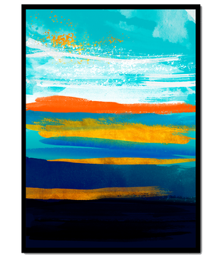 Abstract Colorful Brush Strokes with Gold Accents - Mi tienda