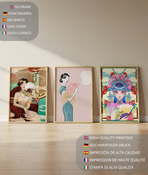 Affiches artistiques avec images asiatiques sans cadre