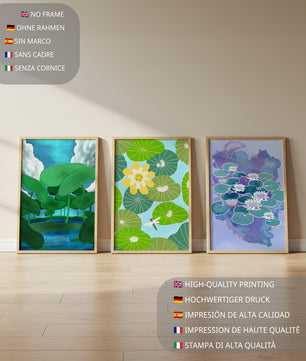 Impressions artistiques de nénuphars dans un design moderne