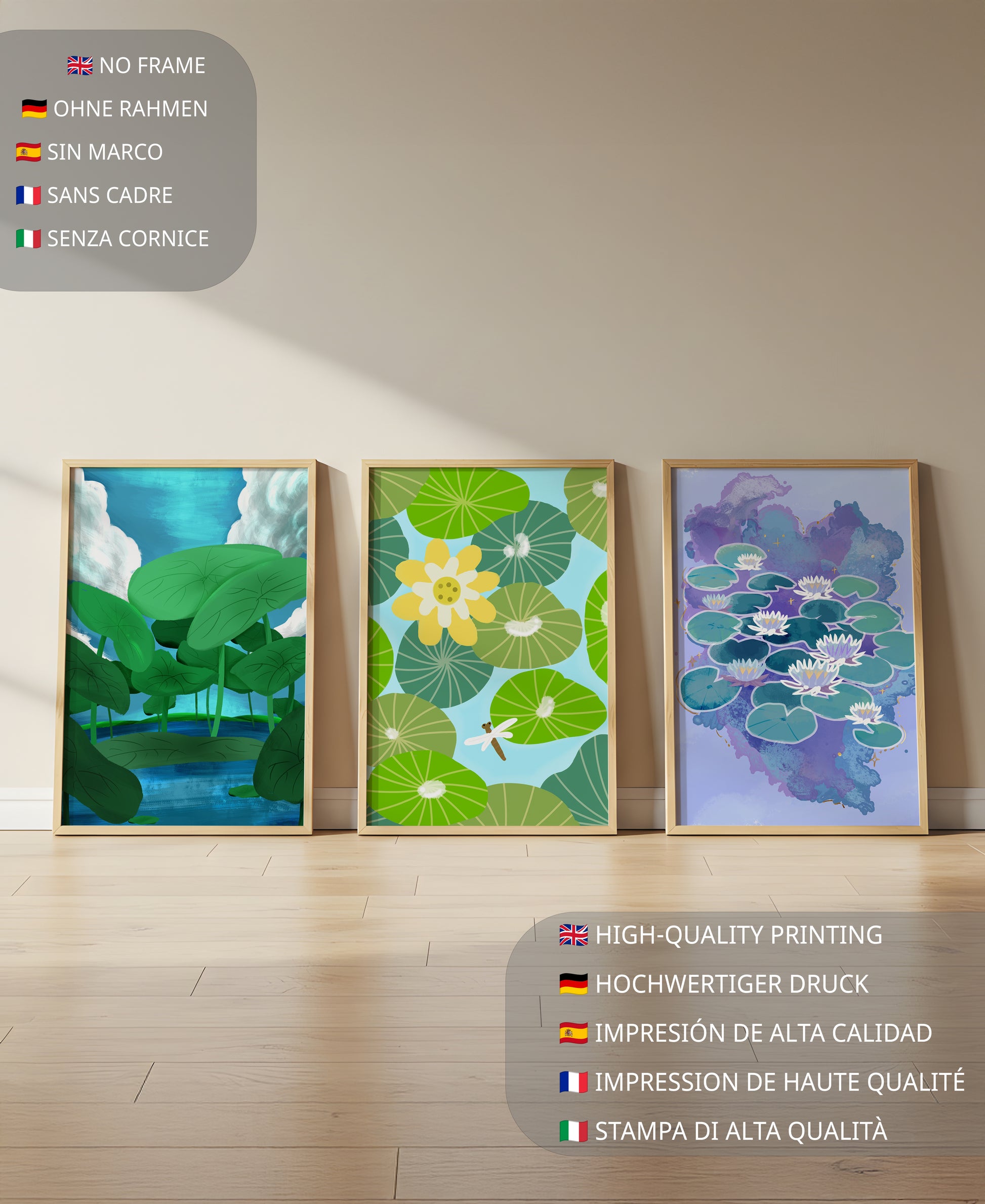 Impresiones Artísticas de Nenúfares en Diseño Moderno