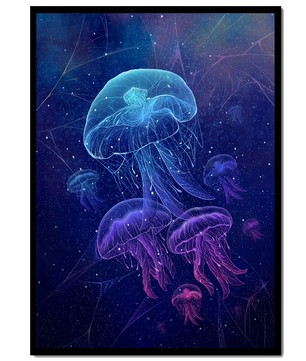 Jellyfish Illuminated in Magical Ocean Scene