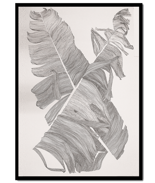 Ilustración abstracta monocromática de hojas superpuestas