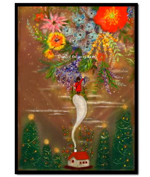Charming illustration of floral fantasy scene