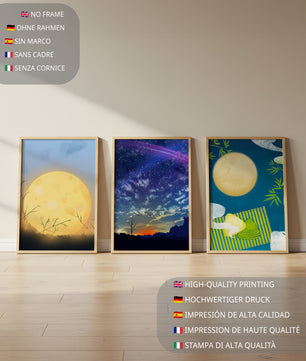 Scènes de paysages nocturnes en impressions de haute qualité