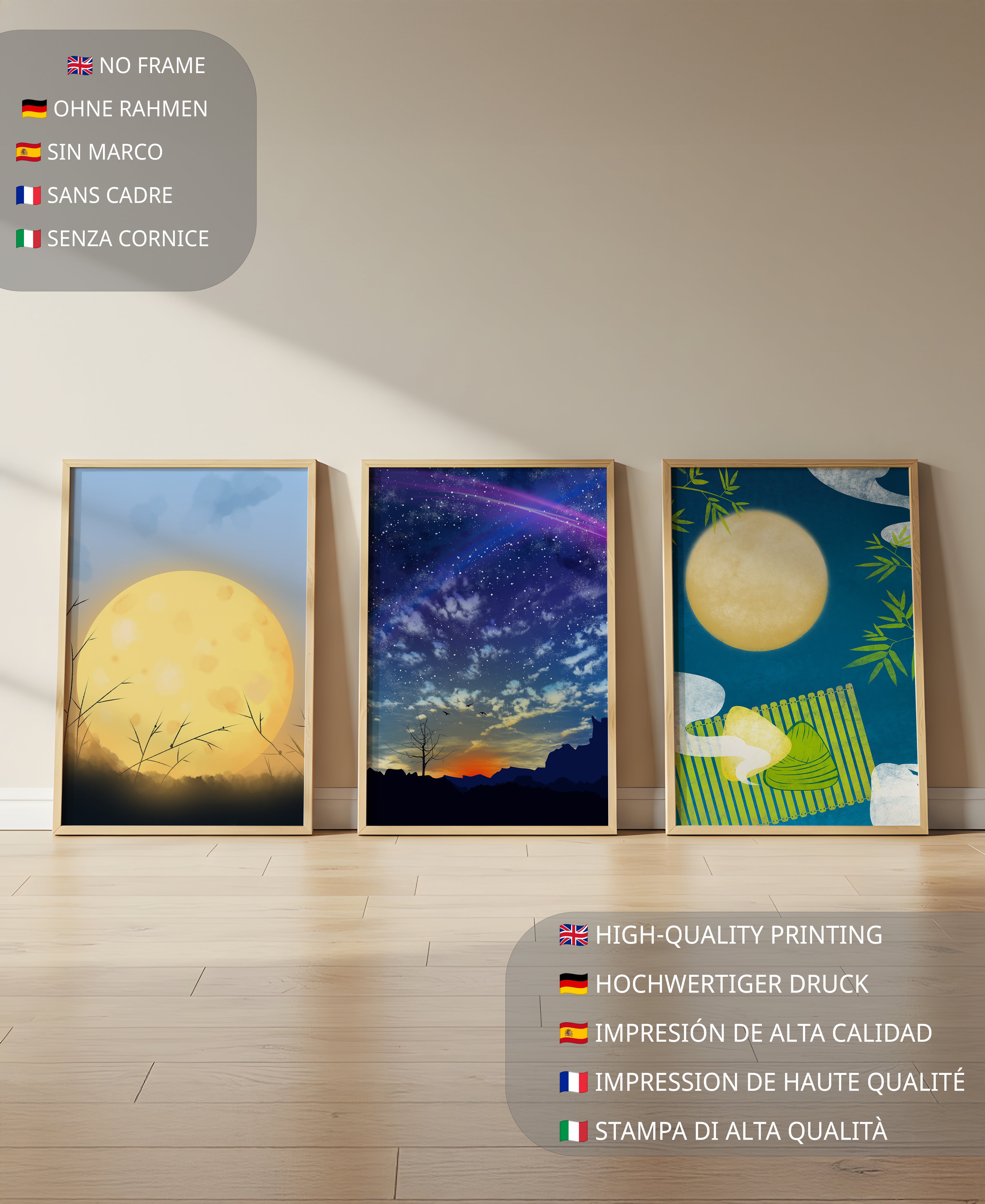 Escenas de Paisajes Nocturnos en Impresiones de Alta Calidad