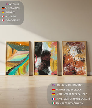 Conjunto De Cuadros Abstractos De Impresión En Alta Calidad