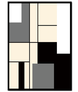 Abstraktes geometrisches Design mit gedämpften Farbtönen und kräftigen Linien