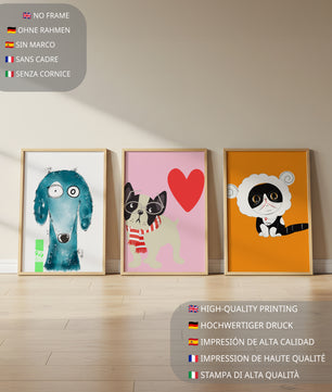 Illustrations d’animaux en couleurs pastel