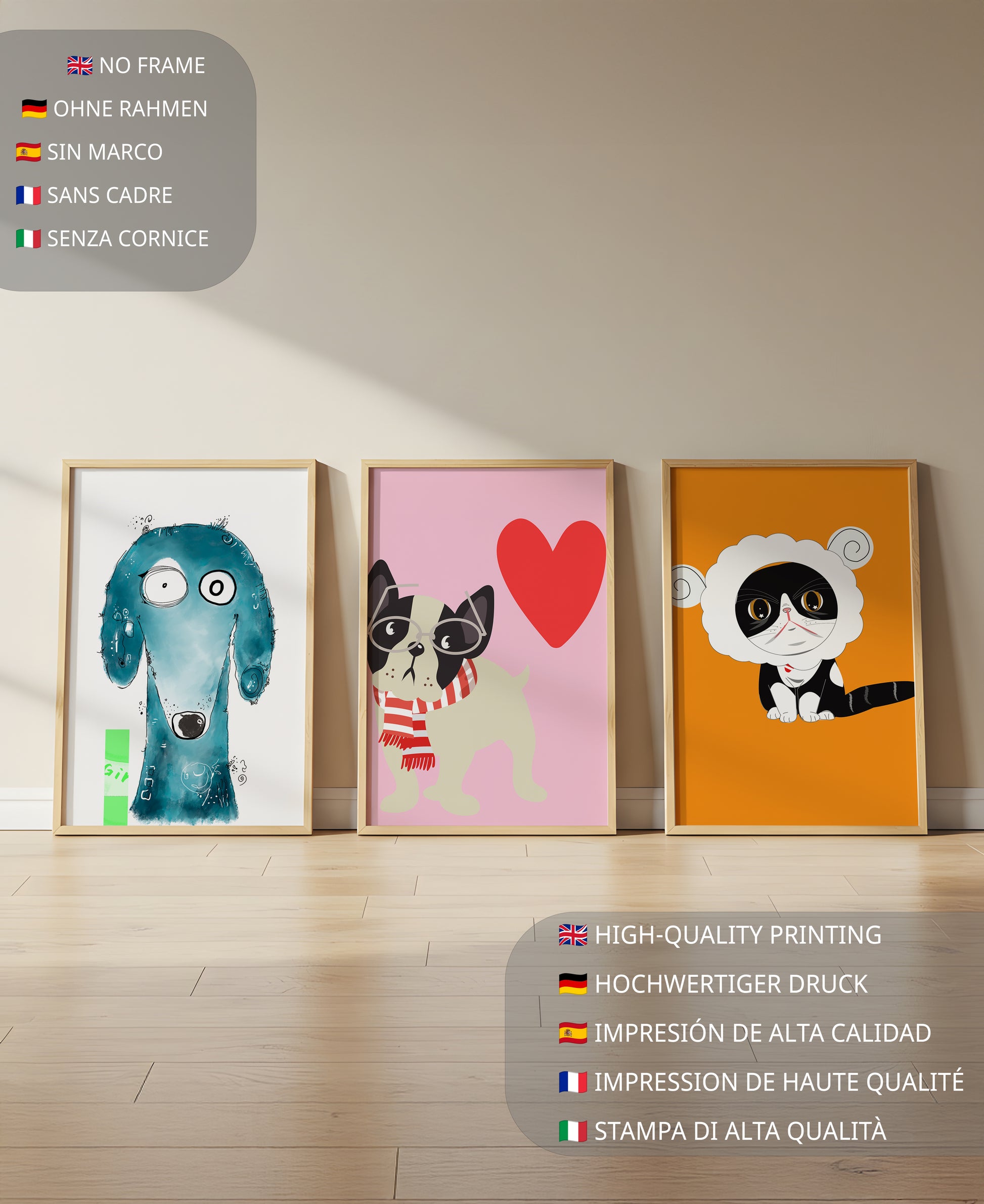 Illustrations d’animaux en couleurs pastel