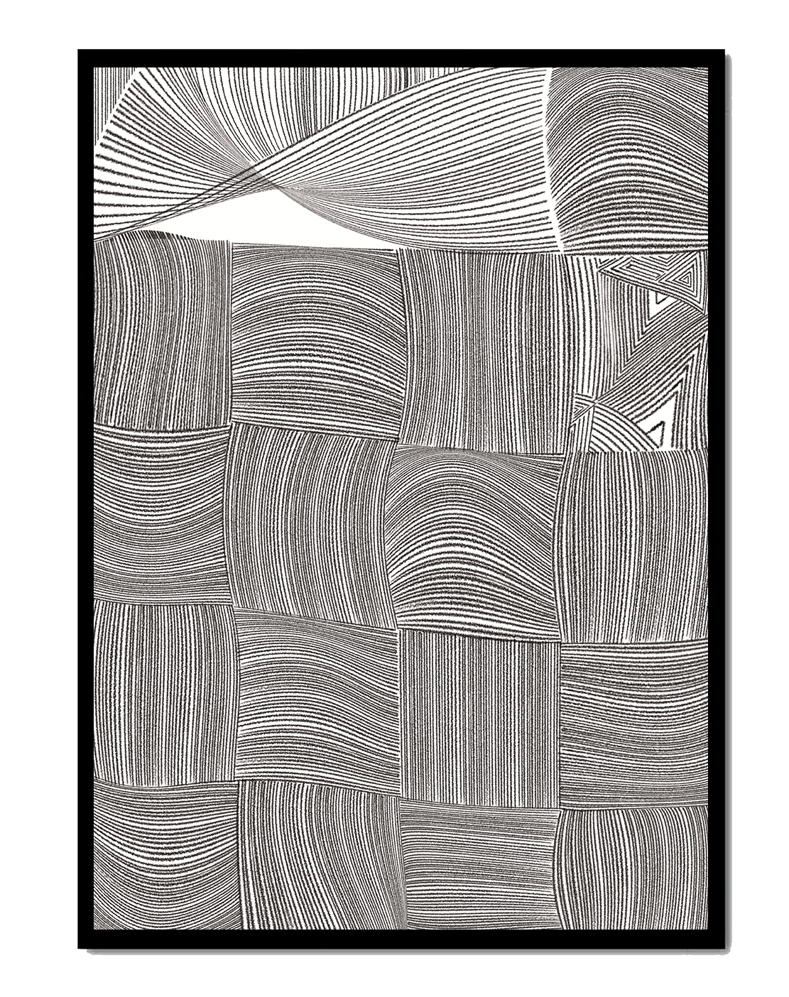 Arte lineal geométrico abstracto con patrones curvos