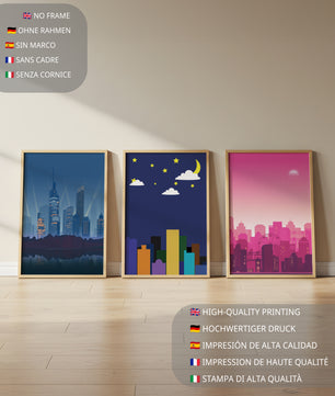Tríptico de Paisajes Urbanos Modernos