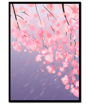 Beautiful cherry blossoms with artistic watercolor effect