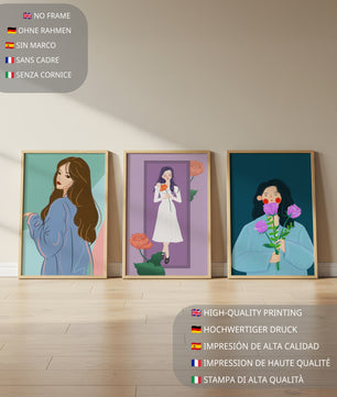 Wanddekoration mit modernen Illustrationen