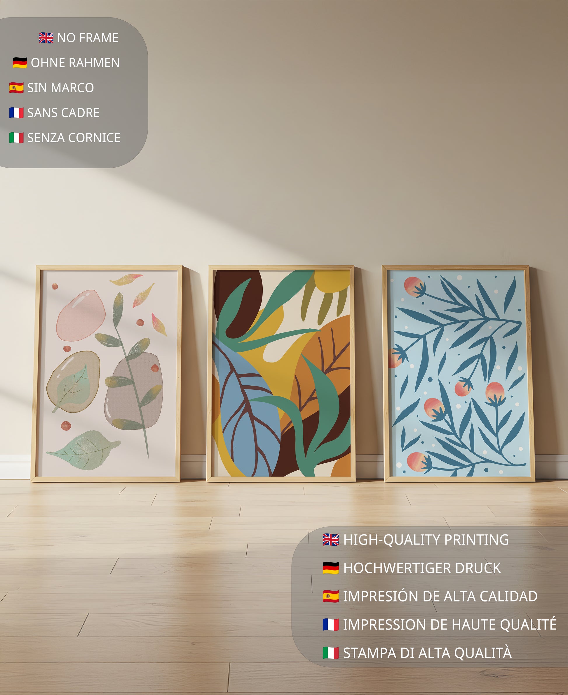 Conjunto de Arte Abstracto con Impresión de Alta Calidad