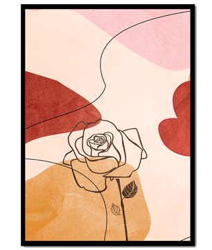 Abstract Line Art Rose with Earth Tones and Minimalist Design - Mi tienda