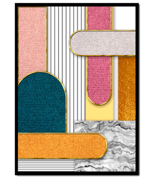 Abstract Geometric Art with Gold Accents
