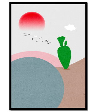 Abstract Landscape with Sun and Cactus - Mi tienda