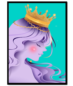 Elegant Purple-Haired Princess with Gold Crown - Mi tienda