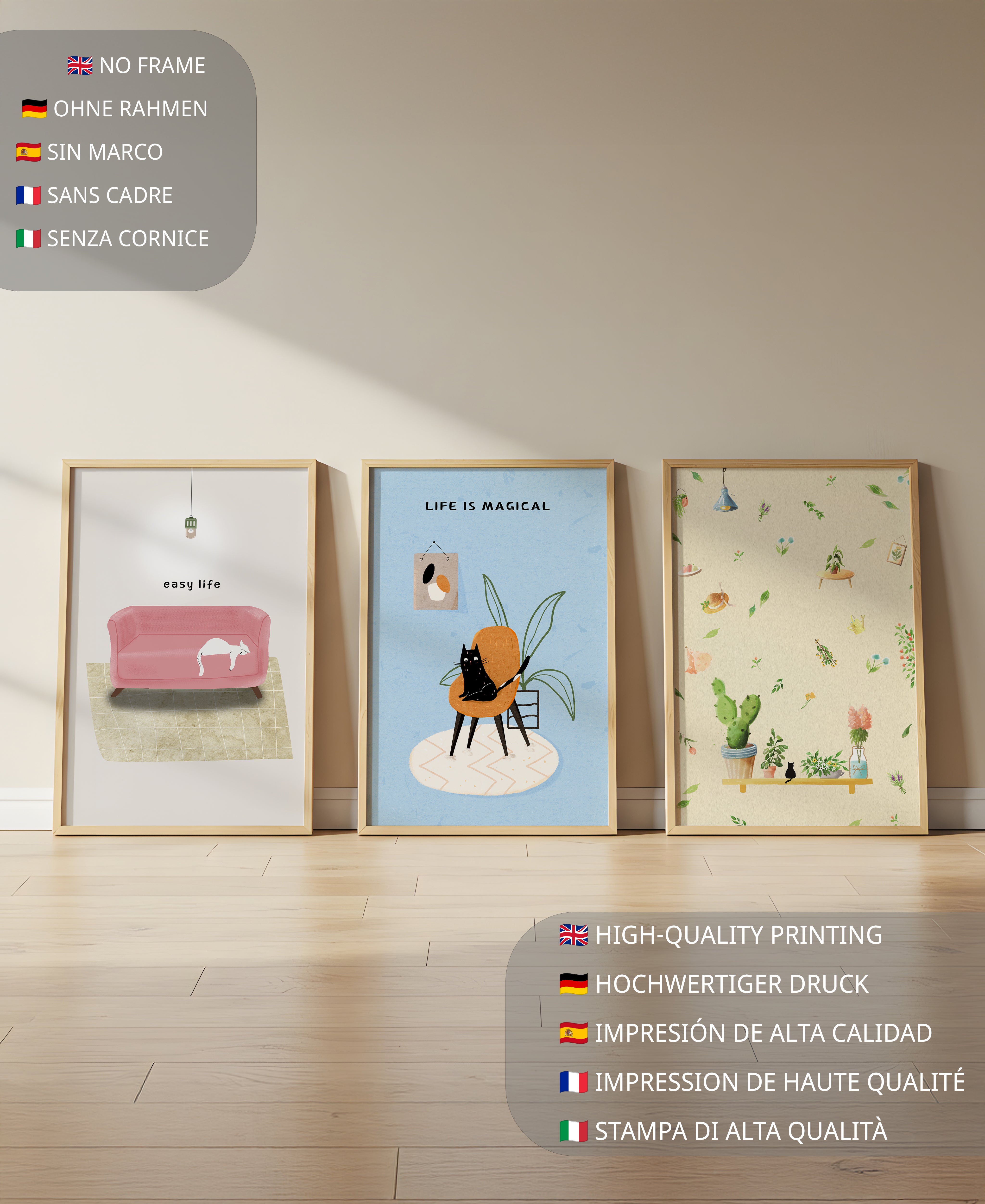 Ensemble d'illustrations modernes et colorées pour la décoration intérieure