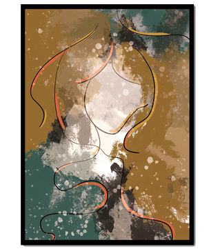 Acuarela abstracta con líneas giratorias y fondo texturizado